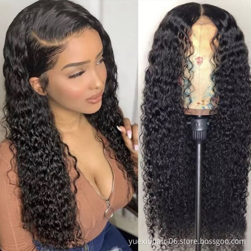 5x5 lace Closure curly Wig Factory Price Swiss  Wigs virgin hair Natural Color Wholesale Human wigs150%density